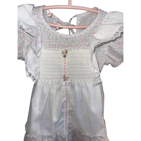 Evy Of California Vintage Girls USA Made Lace Dress T-2 Flower Dress Big‎ Doll - Picture 2 of 16